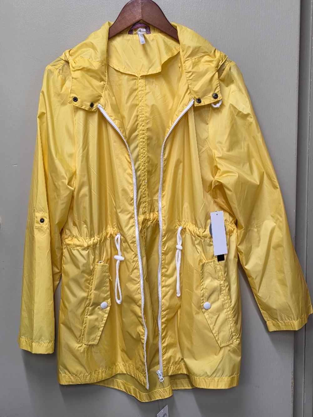 Waterproof Hooded Lightweight Bright Yellow Rain Coat